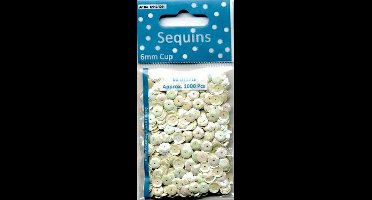 Pailletten facon kleur wit 6 milimeter 10 Gram