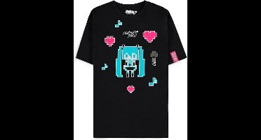 Hatsune Miku - Pixel Unisex T-shirt - M - Zwart