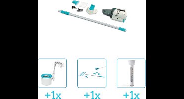 Zwembadonderhoud - Intex Zwembad stofzuiger ZR200 - Oplaadbaar - Handmatig - 28628 inclusief Skimmer - Schoonmaakset en Thermometer - 4-delig - Geschikt voor alle type zwembaden - Zwembadstofzuiger