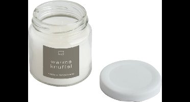 LEEFF - Mini Geurkaars in bokaaltje - WARME KNUFFEL - Geur: Fudge & Sandelwood - 5.8 cm x 6.6 cm - wit