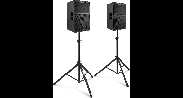 Power Dynamics PDY212A actieve speakerset met statieven - 12 inch - 1400W - Zwart