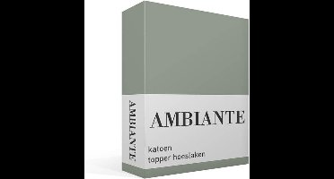 Ambiante Cotton Uni topper hoeslaken - Eenpersoons - Green