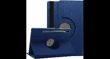 Hoes Geschikt voor Samsung Galaxy Tab S10 FE / S10 Lite / S9 FE / S9 hoes Donker Blauw – Hoes Geschikt voor Samsung Galaxy Tab S10 FE / S10 Lite / S9 / S9 FE tablet hoes – 360° draaibaar bookcase - Ntech