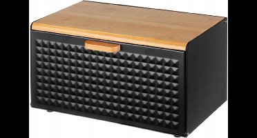 Broodtrommel - Vershouddoos - Bamboe/RVS - Zwart