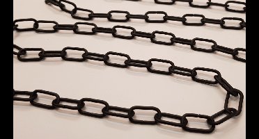 Sierketting lang, 2,2mm, staal zwart (per meter)