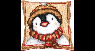 Vervaco - Kruissteekkussen kit - Kerst - Pinguin - PN-0203343 - Borduren - Borduurpakket - Borduurpakket volwassenen - Borduurpakket kind