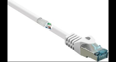 Renkforce RF-5047450 RJ45 Netwerkkabel, patchkabel CAT 6A S/FTP 2.00 m Wit Snagless, Vlambestendig 1 stuk(s)