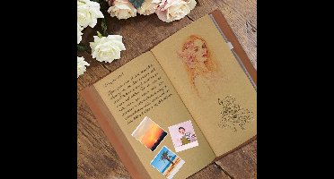 Vintage dagboek A6 lederen notitieboek, klassiek navulbaar reisdagboek, blanco pagina's met elastische sluitband, werkopname om te schrijven, schetsboek, schrijfboek, 4 soorten (zwart)