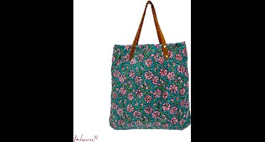 Imbarro - Tas - Shopper - Fayah - Velours - Bloemen - 50x50cm