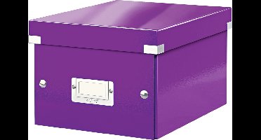 Leitz WOW Click & Store Kleine Opbergdoos - 84% Gerecycled Karton - 22 x 28.2 cm (BxHxD) - voor A5 Formaten - Paars