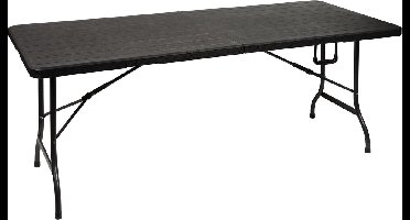 Perel Klaptafel, inklapbaar, weerbestendig, handgreep, houtlook, maximaal 100 kg, zwart