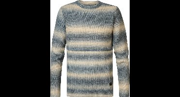 Petrol Industries - Heren Gestreepte Trui Brooks - Blauw - Maat L