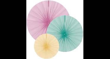 RIETHMULLER - 3 rozetten van pastelpapier