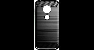 Shop4 - Motorola Moto G7 Play Hoesje - Zachte Back Case Brushed Carbon Zwart