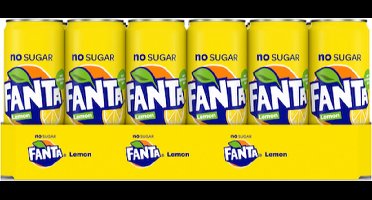 Frisdrank fanta lemon zero blik 330ml - 24 stuks