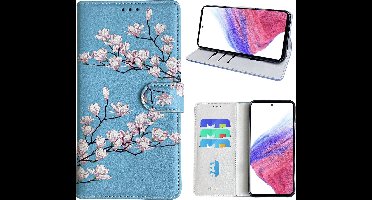 Hoesje geschikt voor Samsung Galaxy A53 Bookcase met blossom bloemen print