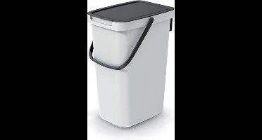 Keden GFT aanrecht afvalbak - creme wit - 12L - afsluitbaar - 20 x 26 x 37 cm - klepje/hengsel - afval scheiden