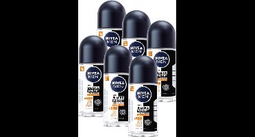 NIVEA MEN Black & White Ultimate Impact Anti-Transpirant Deo Roller - Deodorant - Voordeelverpakking - 6 x 50ml