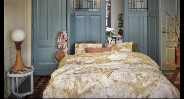 At Home by BeddingHouse Pencil Rain dekbedovertrek - Tweepersoons - 200x200/220 - Oker