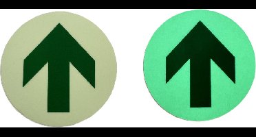 Zelfklevend lichtgevende vloertape - Evacuatie pictogram rond - Reflecterend tape nooduitgang