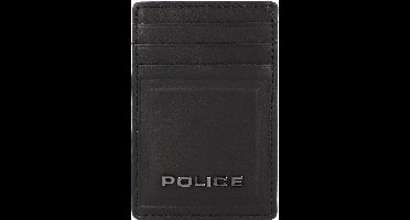 Police PT16-08536 Creditcard etui leer 7 cm met geldclip - 3 Sleuven - black