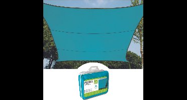 Perel Schaduwdoek, waterafstotend, 3.6 x 3.6 m, 160 g/m², polyester, vierkant, hemelsblauw