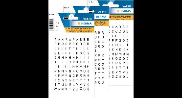 Stickers alfabet plak letters - 720x stuks - zwart/transparant - 5 mm - stickervel - letterstickers