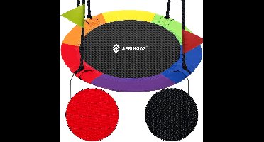 Springos Nestschommel | Kinderschommel | Ø110 CM | Max 150 KG | Meerkleurig