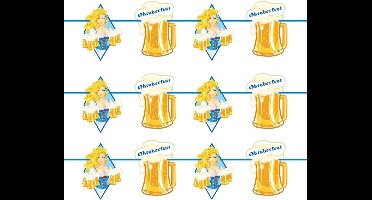 3x Oktoberfest/bierfeest slingers met blonde dame 10 meter - Feestartikelen versiering