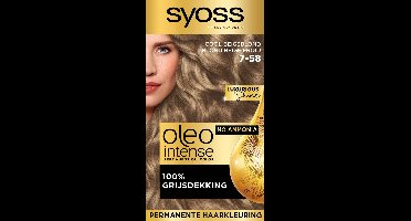 Syoss Oleo Intense 7-58 Haarverf - Koel Beige Blond - Permanente Haarkleuring - Ammoniakvrij - Met Voedende Oliën - 100% Grijsdekking - Langdurige Kleur - 1 stuk