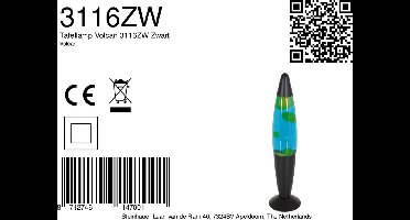 Lavalamp Zwart Groen 35cm E14