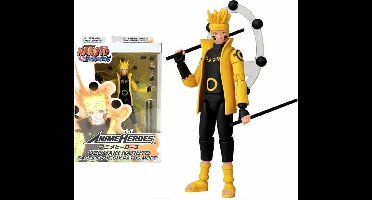 Bandai - Anime Heroes - Naruto Shippuden - Naruto Uzumaki Figuur in Kluizenaarmodus Rikudo Sage of Six Paths Mode 17 cm - Officieel gelicentieerd - Naruto actiefiguur - Speelgoed voor kinderen 4+ - 36908