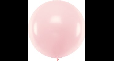 PARTYDECO - Gigantische lichtroze latex ballon 1 meter