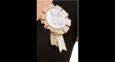 Smiffys - Bride To Be Rosette Kostuum Accessoire - Goudkleurig