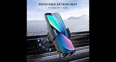 Telefoonhouder - 360 ° - Smartphonehouder - Auto - draaibare ventilatie - Zwart