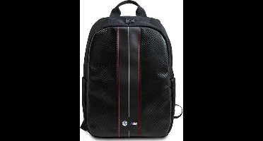 BMW M Carbon Red Stripes Rugtas met opbergvakjes - (Geschikt voor toestellen tot 16 Inch) - Zwart