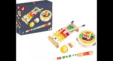 Janod Gioia - Muziekinstrumenten Set - Set Van 4 Houten Muzikale Speeltjes Om Kennis Te Maken Met Muziek - Geschikt Vanaf 18 Maanden