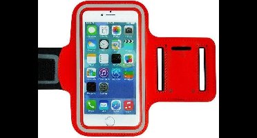 Universele Sportarmband Voor Smartphones van 4.7 inch | Hardloop Armband voor Apple iPhone, Samsung Galaxy en andere Smartphones | Spatwaterdicht, Ultra Lichtgewicht, Top Kwaliteit, Neopreen | Kleur Rood