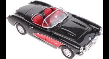 Welly Schaalmodel Chevrolet '57 Corvette Open Dak Zwart