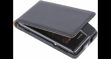 Mobiparts - zwarte premium flipcase voor de Sony Xperia E
