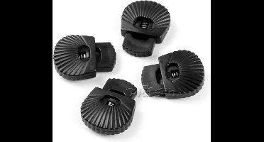 Bevestigingsclip met Veer voor Elastisch Touw 4mm - Zwart