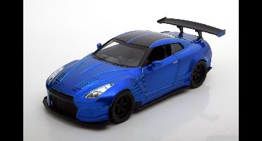 Brian's Nissan GT-R (R35) jaar 2009 Fast and Furious blauw 1:24 Jada Toys