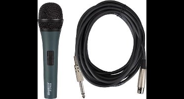 HQ-Power Microfoon, dynamisch, unidirectioneel, 4.5 m kabel, met koffer, zwart