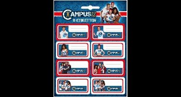 Studio 100 Etiketten Campus 12 Blauw/rood 8 Stuks