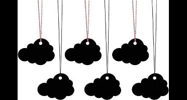 Partydeco - Gift labels wolk krijt (6 stuks)