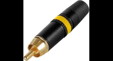 Neutrik RCA-stekker - verguld - gele ring