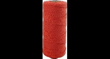 Katoen getwijnd koord, l: 320 m, oranje, Dunne kwaliteit 12/12, 250 gr