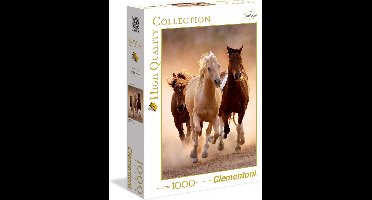 Clementoni - Puzzel - 1000 Stukjes - Rennende Paarden - Puzzel Voor Volwassenen - High Quality Collection