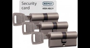 Nemef Cilinderslot 132/9 - Gelijksluitend - 3 stuks incl. 9 sleutels - SKG***