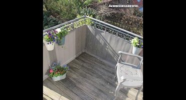 Balkonscherm geweven kunststof titanium grijs (300x75cm)